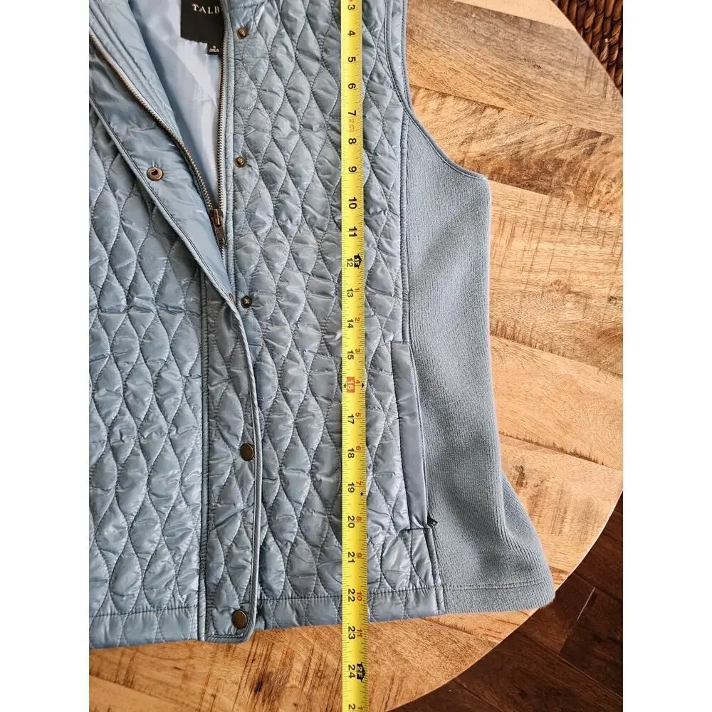 Talbots Quilted Puffer Vest Women's Size S Blue Preppy Outdoors - Picture 5 of 9